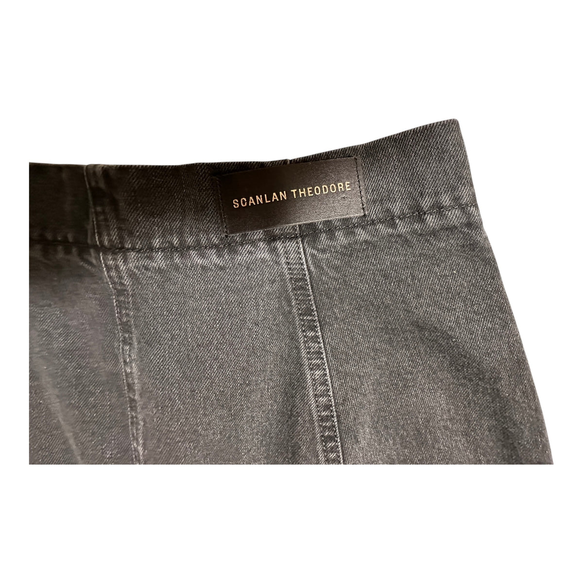 Scanlan Theodore Washed Black Denim Button Through Midi Skirt Size 10