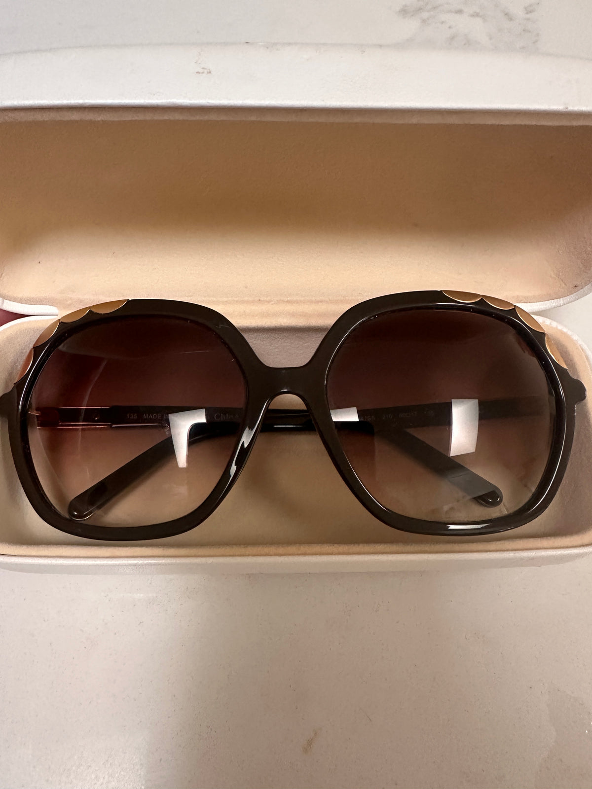 Chloé CL2221 sunglasses with dark brown frame