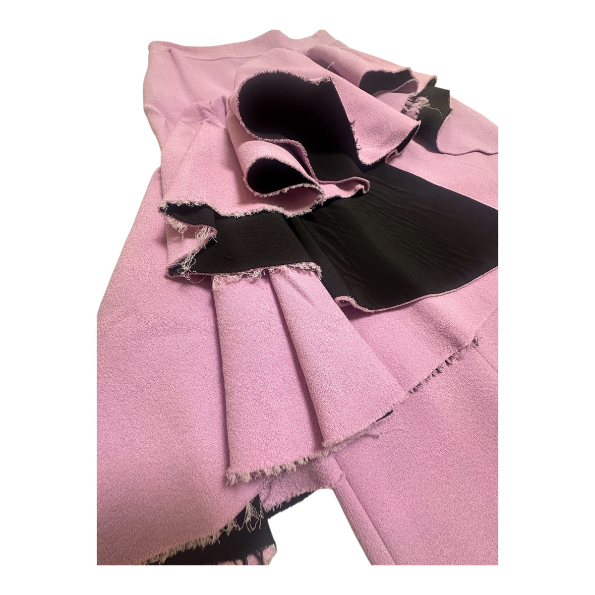 Marni Lilac High Waisted Ruffle Raw Hem Midi Skirt Size 12-14