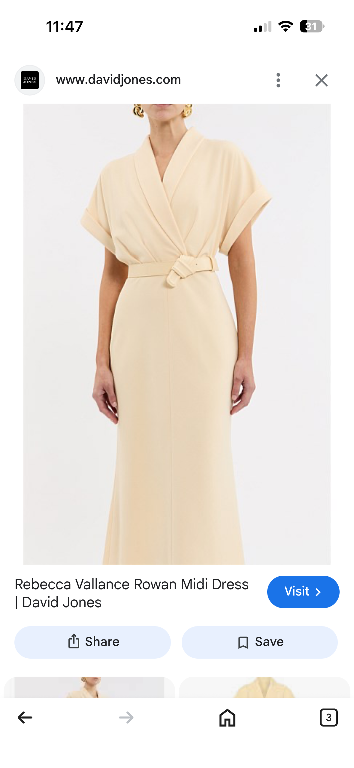 Rebecca Vallance Rowan Belted Midi Dress Size 6 - RRP: $699