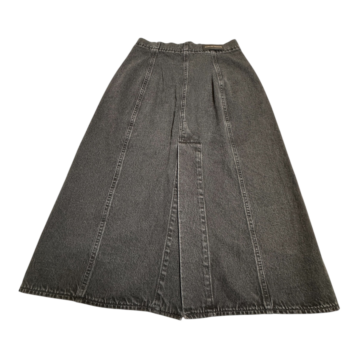 Scanlan Theodore Washed Black Denim Button Through Midi Skirt Size 10