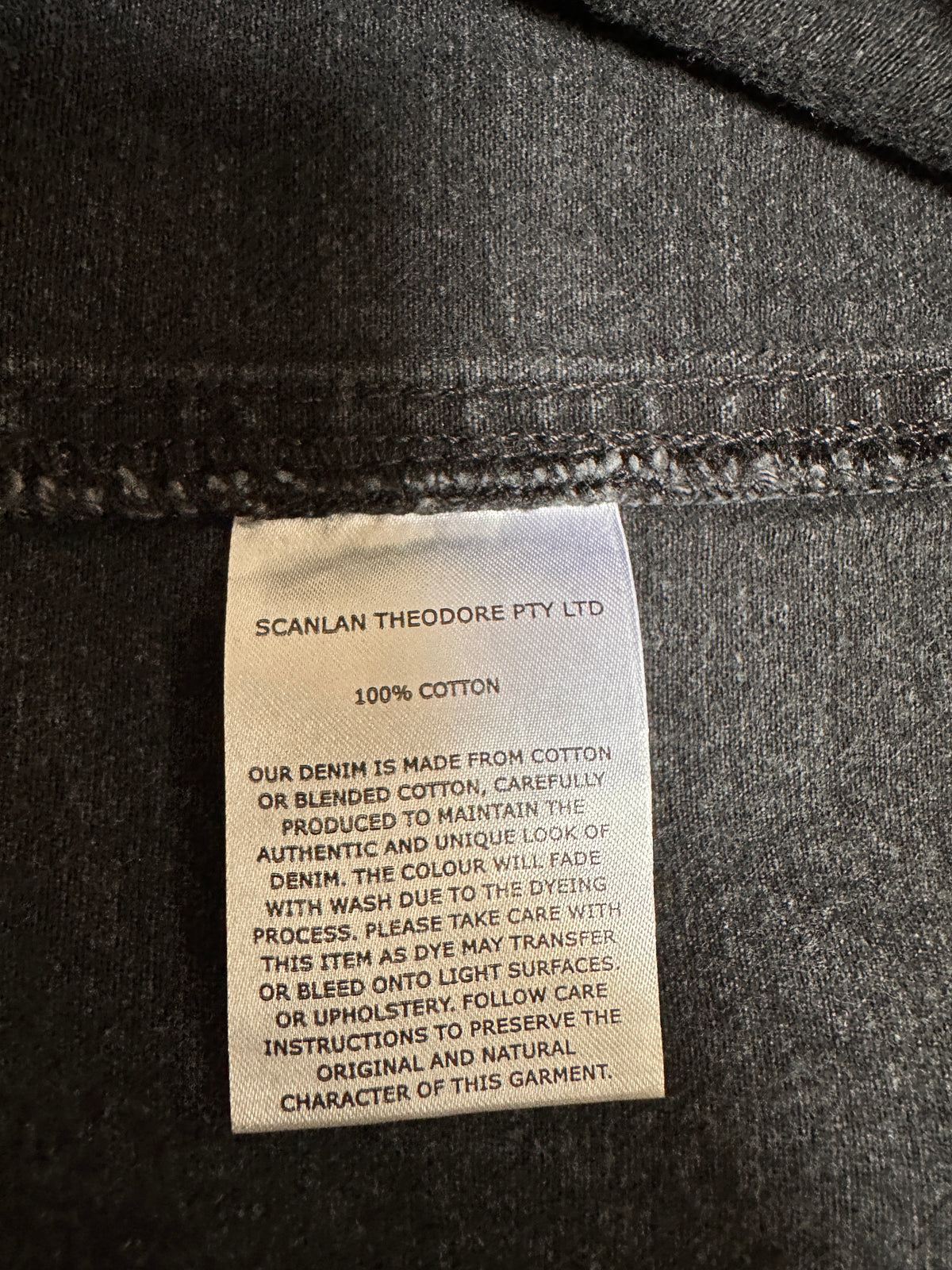 Scanlan Theodore Washed Black Denim Button Through Midi Skirt Size 10
