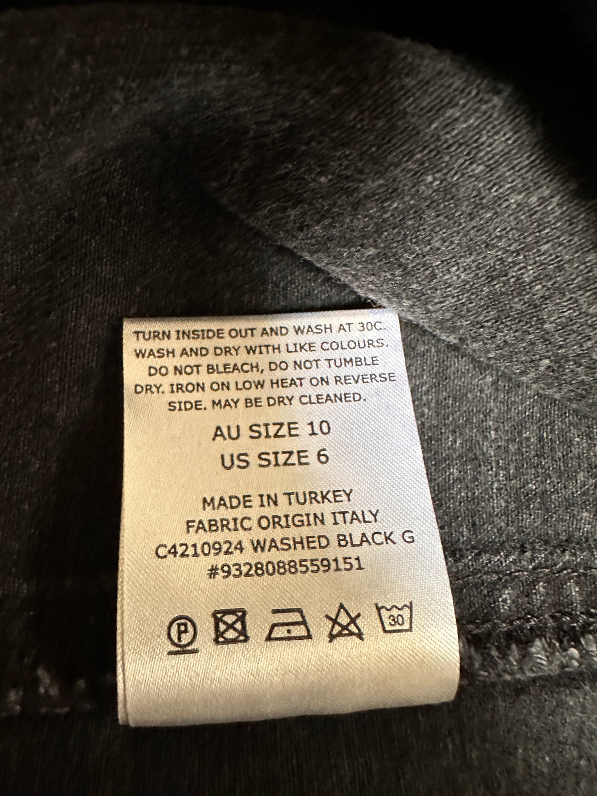 Scanlan Theodore Washed Black Denim Button Through Midi Skirt Size 10