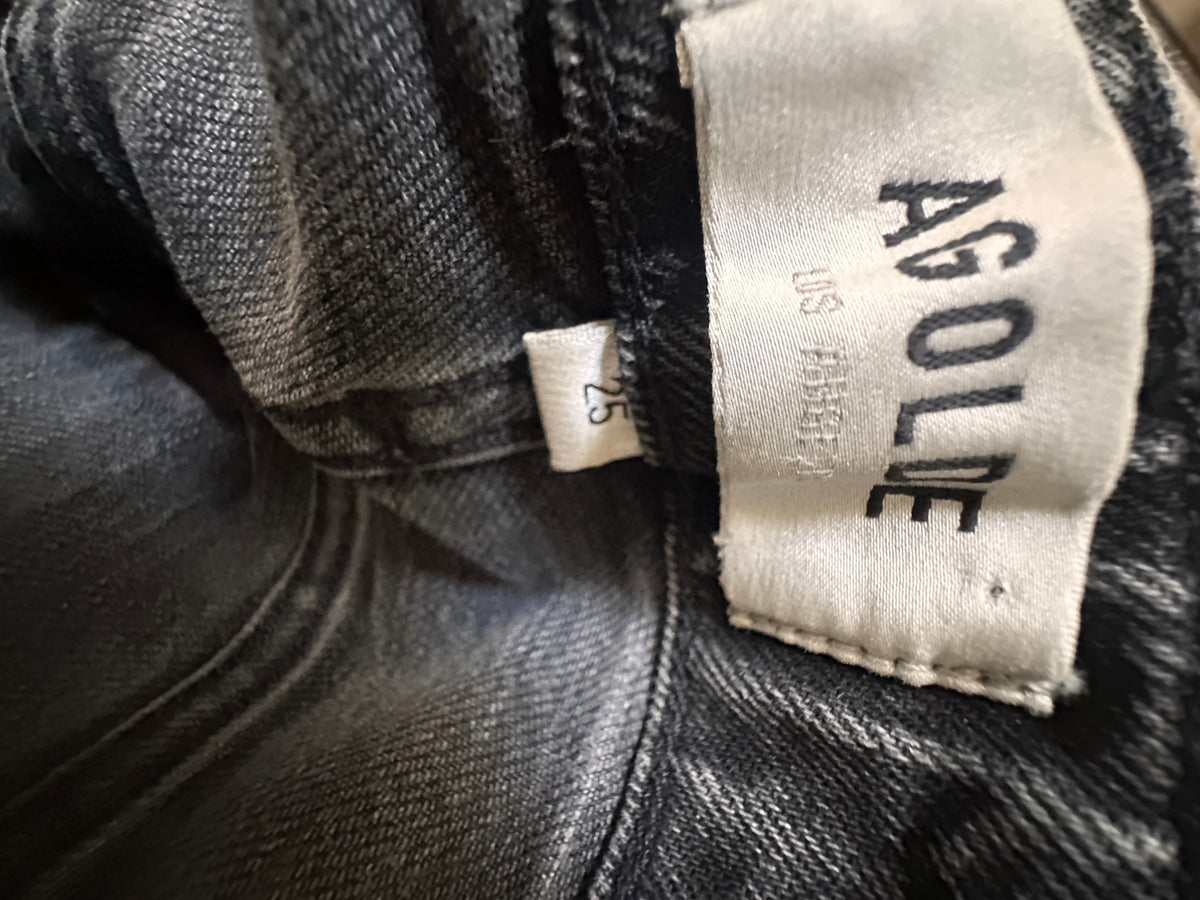 Agolde Vintage Wash Black Straight Leg Jeans Size 25