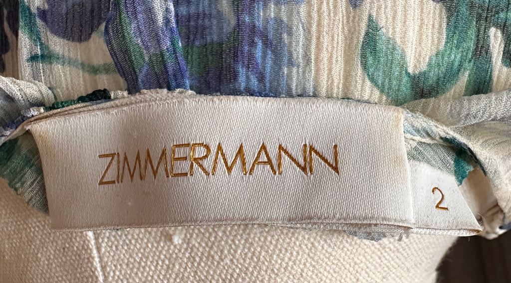Zimmermann Moncur Chevron Frill Dress Size 2