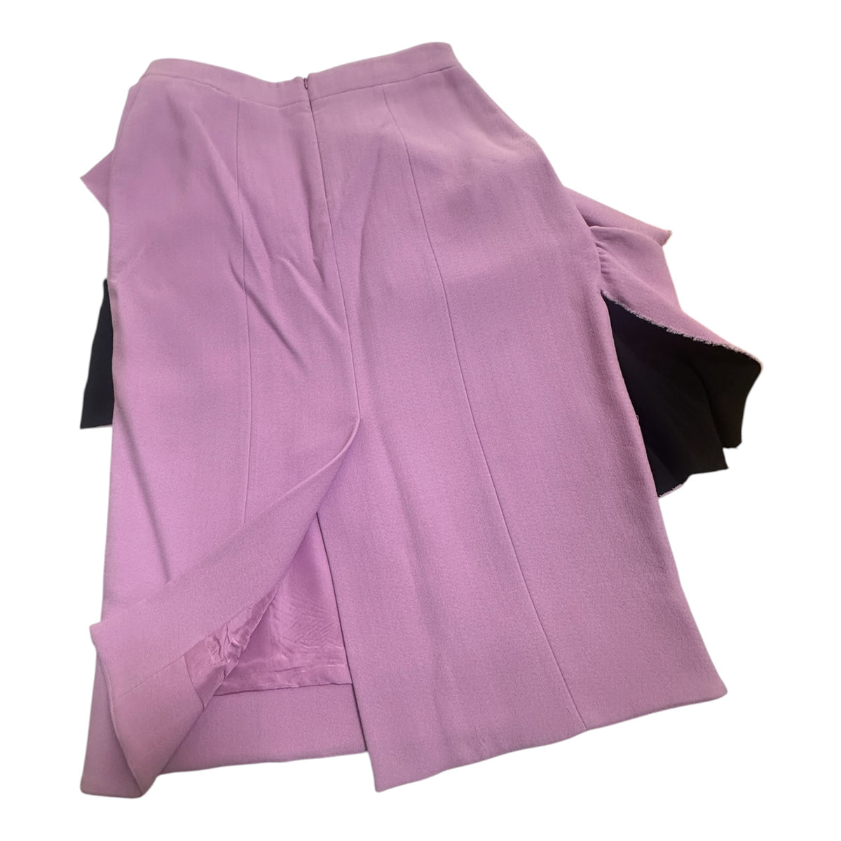 Marni Lilac High Waisted Ruffle Raw Hem Midi Skirt Size 12-14