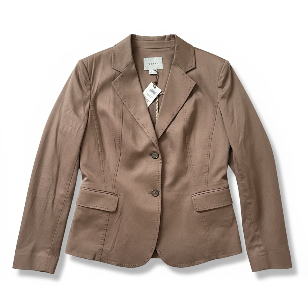 Jigsaw Stitch Detail Cotton Lightweight Blazer Size 14