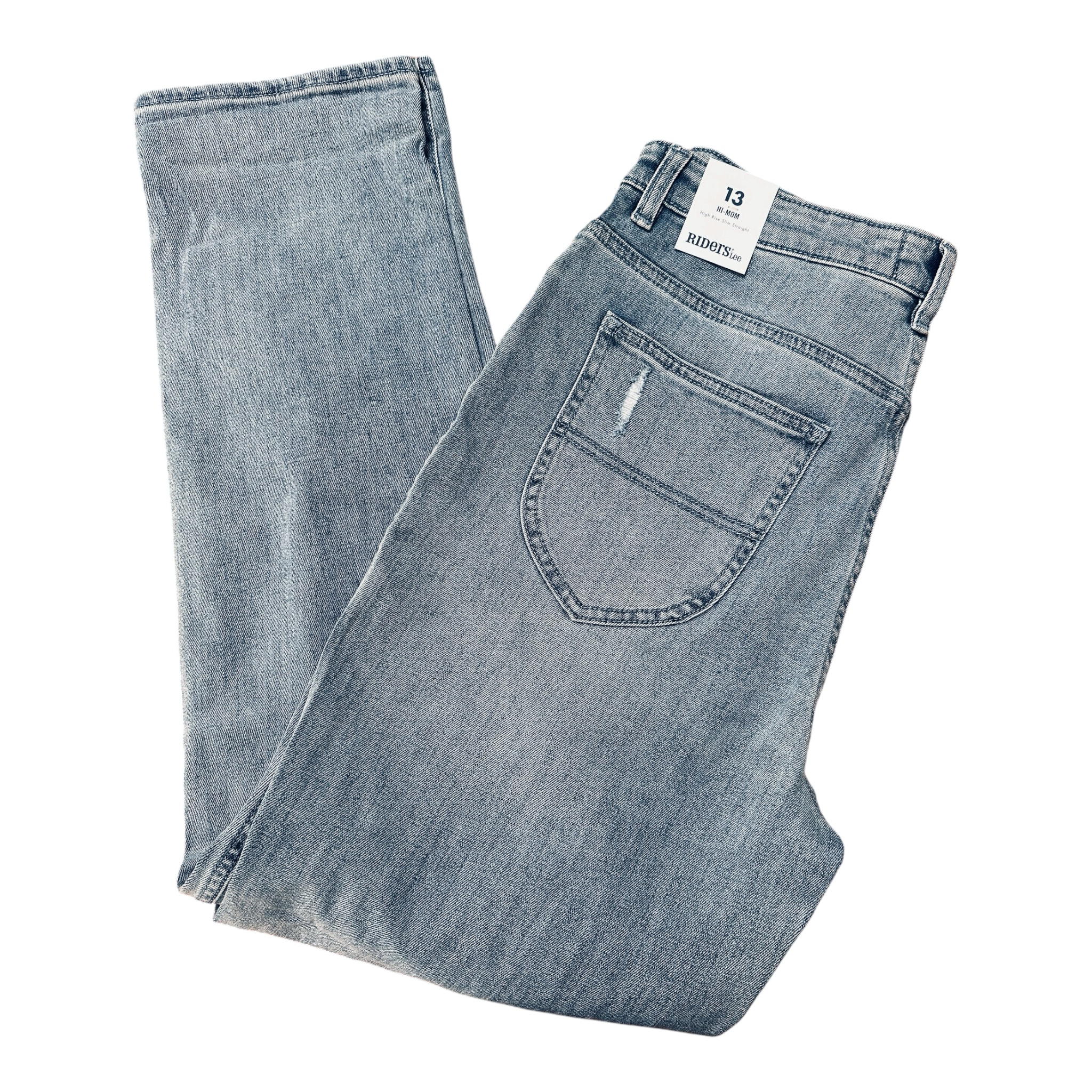 Riders by Lee Hi Mom High Rise Slim Straight Distressed Jeans Size 13 BNWT RRP: $119.95