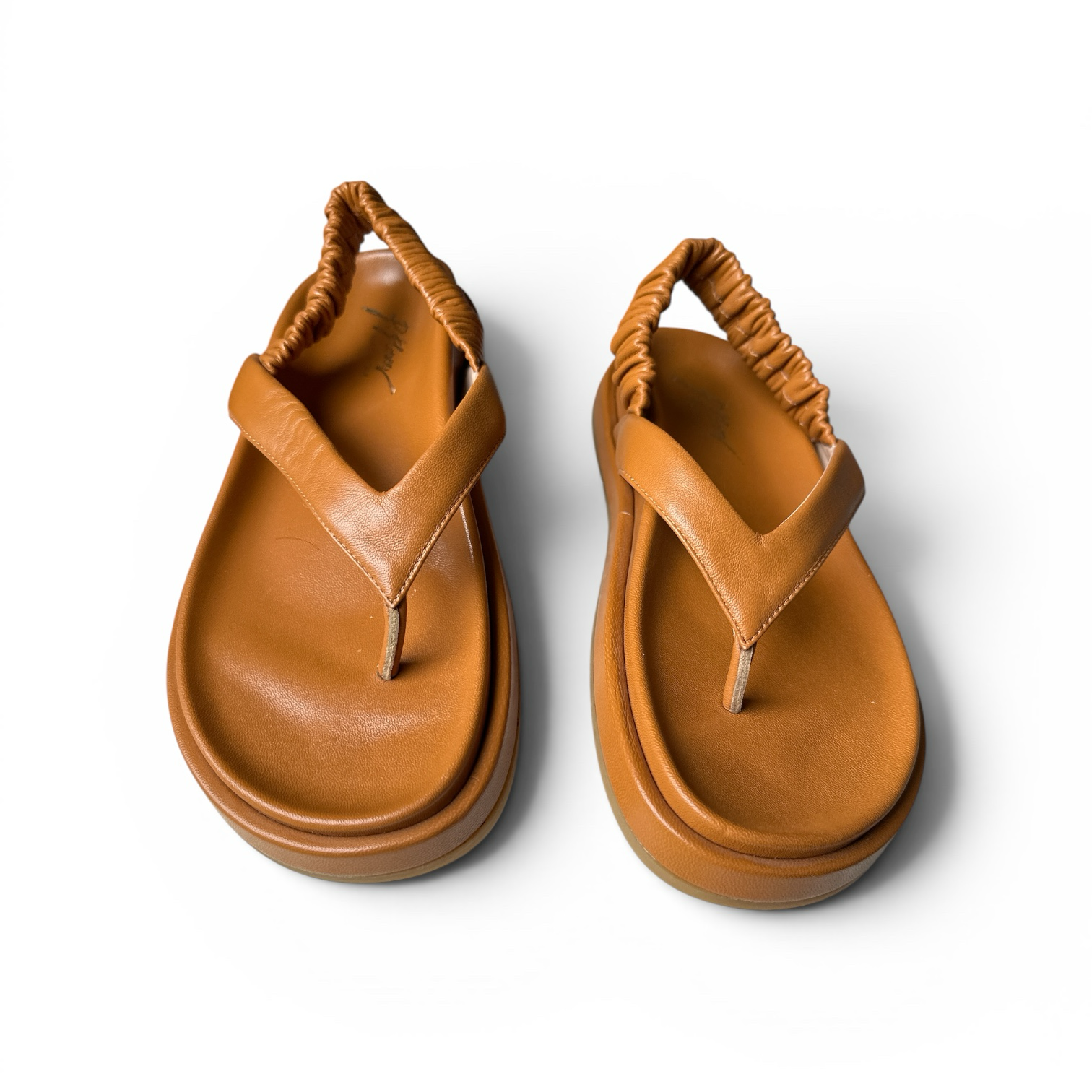 P Flowers Scrunched Leather Slides