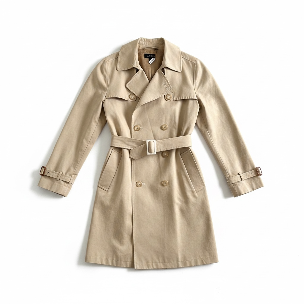 A.P.C Beige Mid Length Trench Coat Size 40