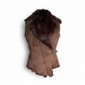 Mastro Store Fur Lined Leather Buckle Vest Size S