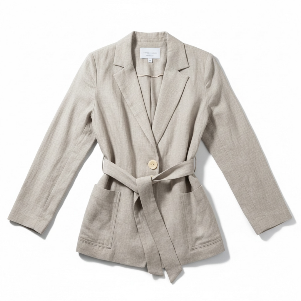 Victoria & Woods Tie Waist Linen Jacket Size 00