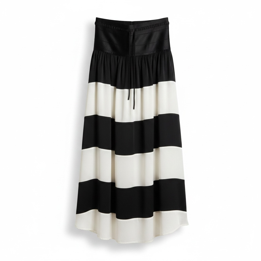 Flannel Silk Waist Band Midi Skirt Size 2