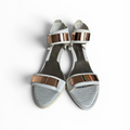 Ginger & Smart White/Copper Textured Wedge Sandals