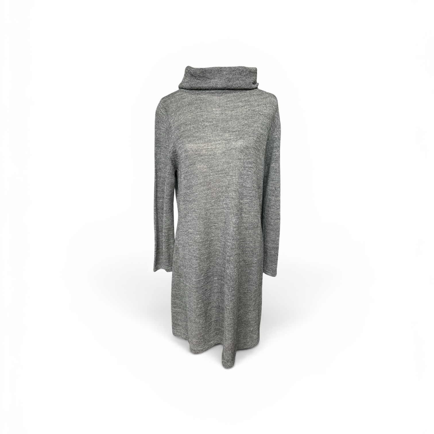 Alpaca Roll Neck Long Sleeve Knit Dress