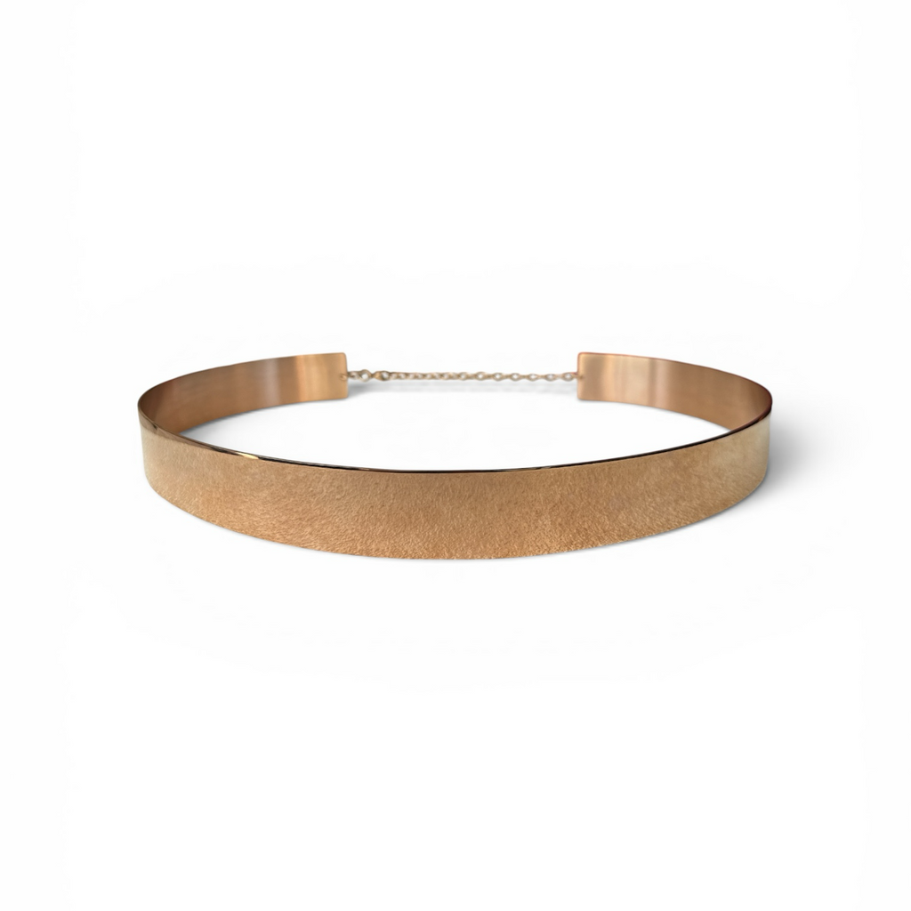 Structured Metallic Mirror Waist Belt
