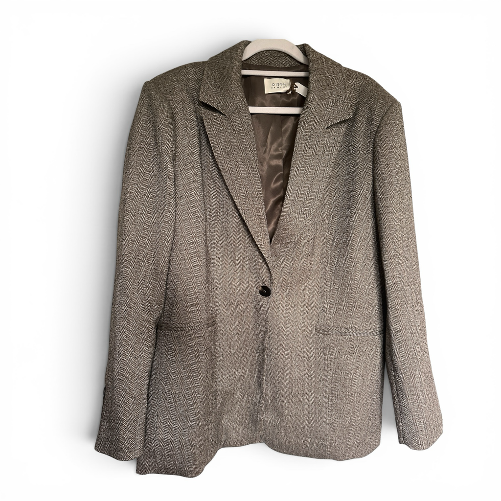 Dissh Buff Oversized Houndstooth Blazer Size 8 BNWOT RRP $249
