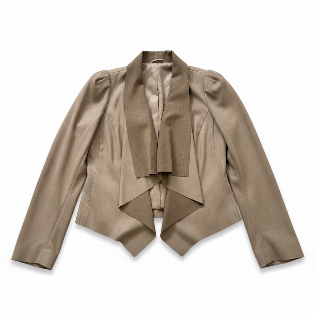Camilla and Marc Adora Leather Cropped Drapped Jacket Size 10