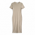 All Things Golden Luxe Rib Baby Midi Dress Size XL