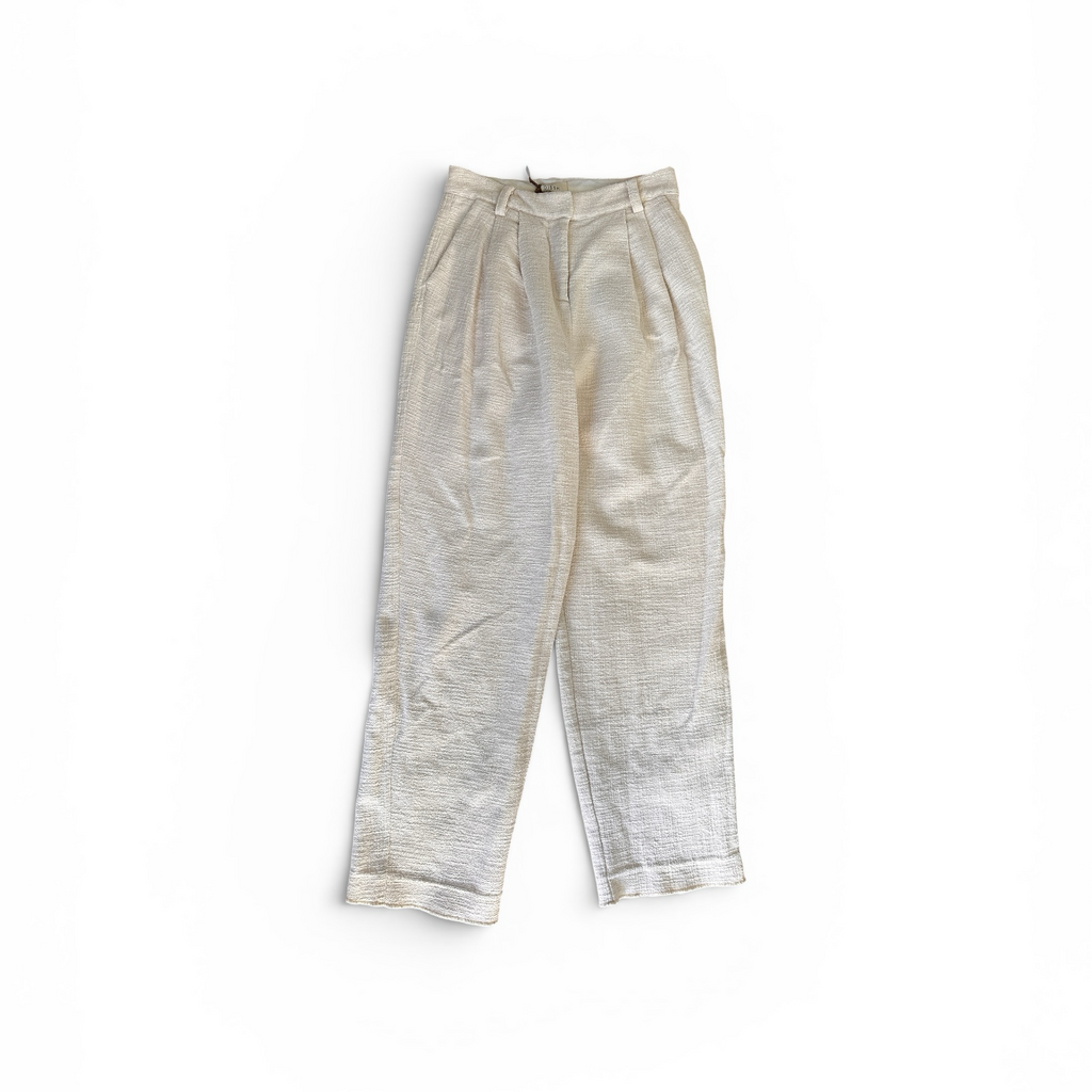 Dissh Ivory Woven Lined Trousers Size 8