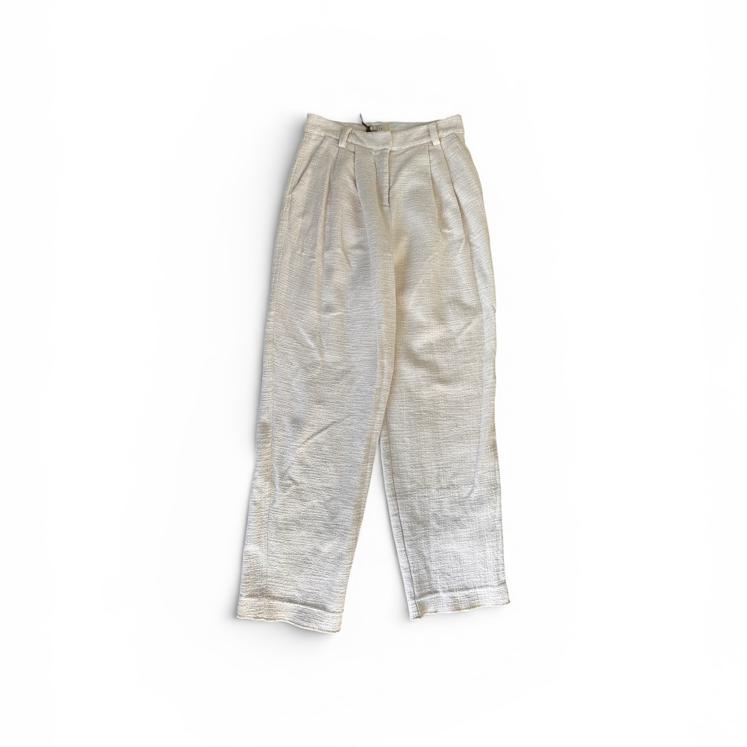 Dissh Ivory Woven Lined Trousers Size 8