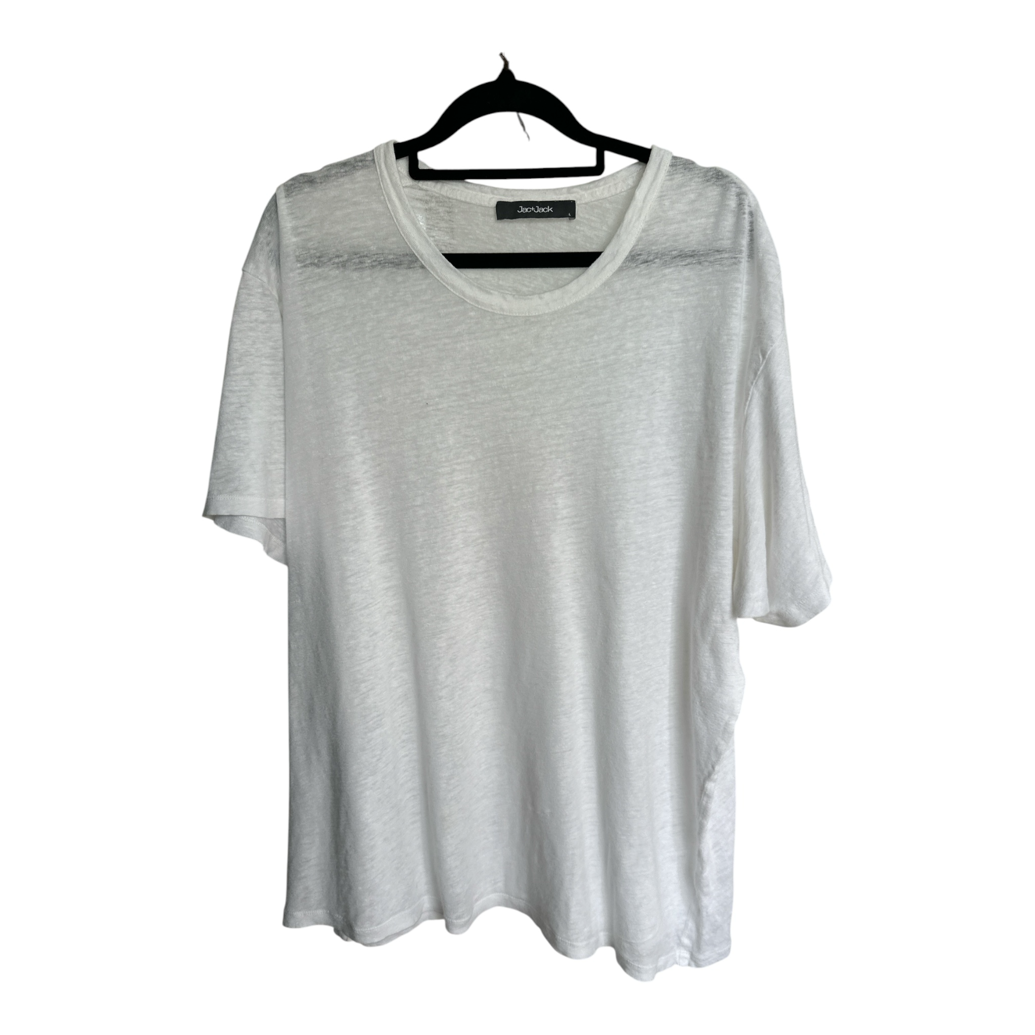 Jac+Jack Oversized Linen Blend Scoop Neck Tshirt