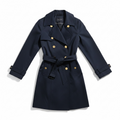 Trent Nathan Navy Blue Mid Length Trench Coat Size 10