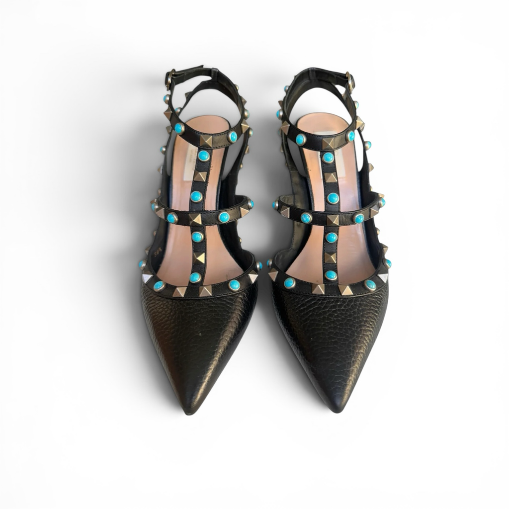 Valentino Garavani Rolling Rockstud 10cm Pumps Size 38.5 - AUTHENTIC