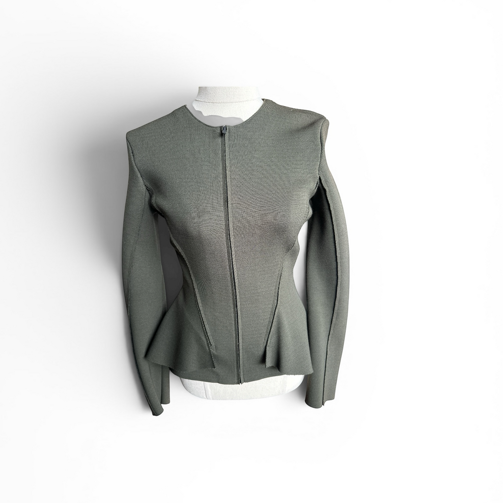Scanlan Theodore Structured Crepe Knit Jacket Size 8