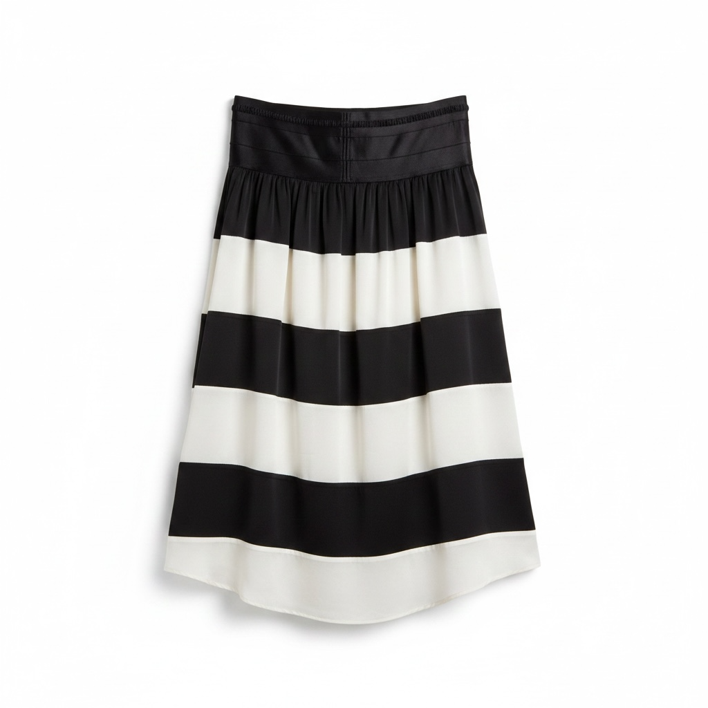 Flannel Silk Waist Band Midi Skirt Size 2
