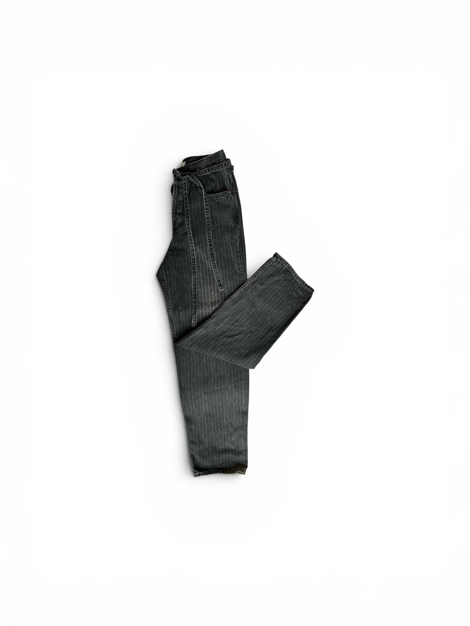 Camilla and Marc Black Pin Striped Tie Waist Jeans Size 24