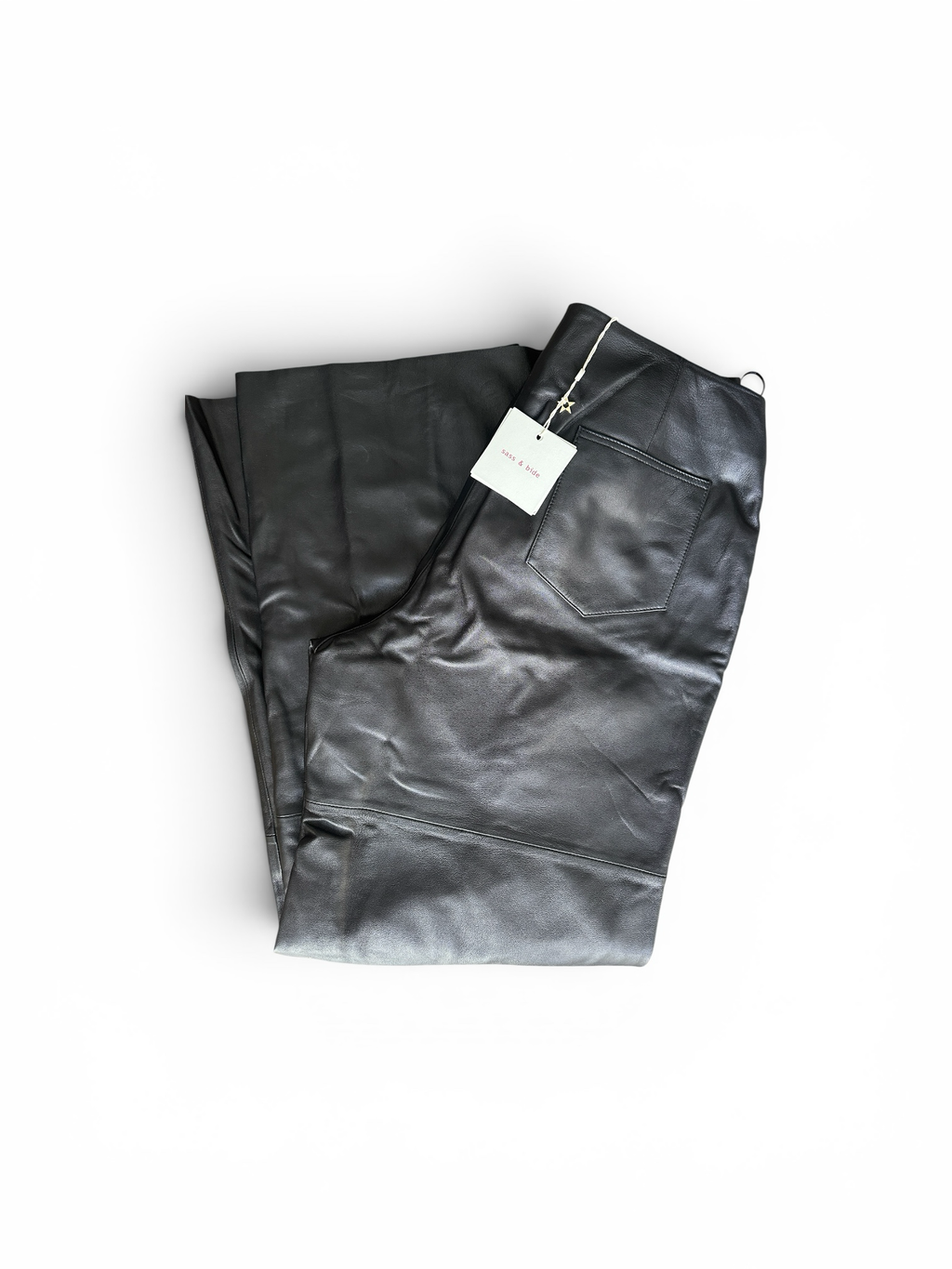 Sass & Bide Downtown Moves Wide Leg Leather Pants Size 16 BNWT
