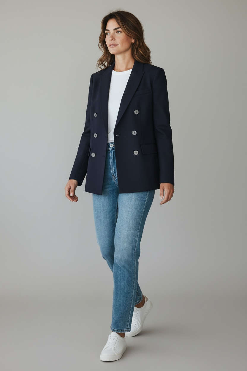 Trenery Double Breasted Blazer Size 12