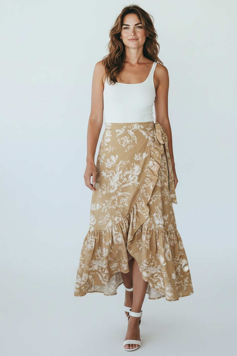 Shona Joy Farrah Tie Waist Midi Skirt