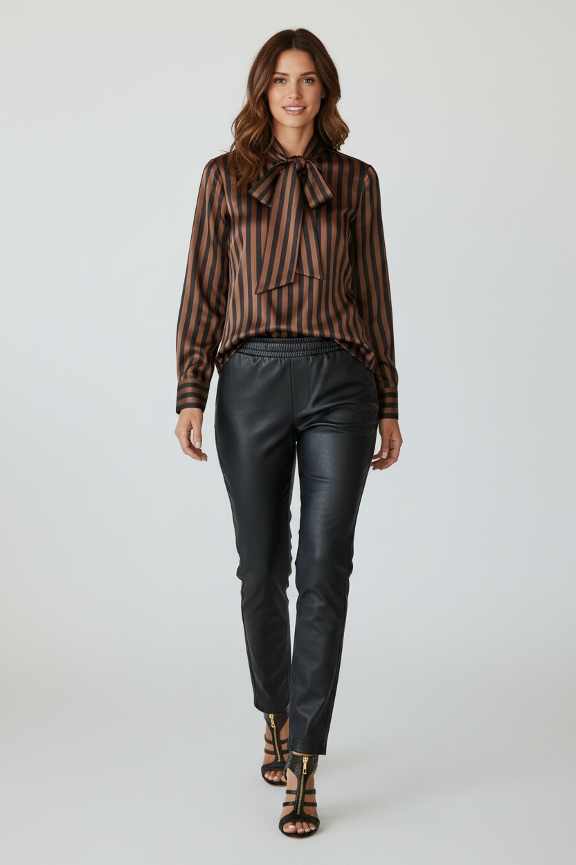Reiss Savannah Stripe Shirt with Neck Tie Size 4-6/8 BNWT RRP $225