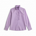 Scanlan Theodore Stripe Ruffle Trim Shirt Size 8