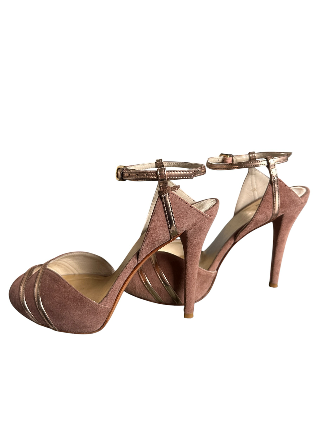 Stuart Weitzman Highness Suede Peeptoe Sandal Size 38