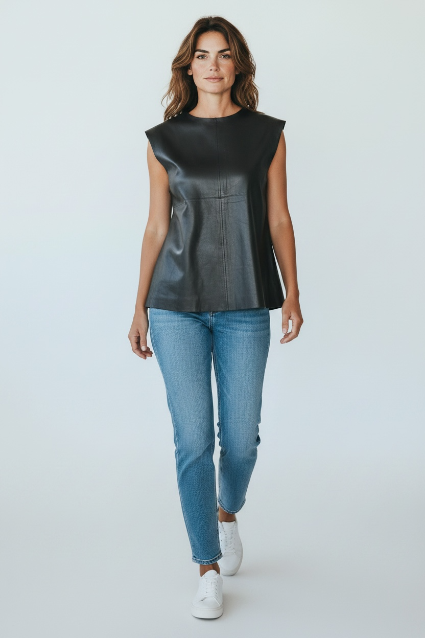 Bul Leather Tank Top Size 8