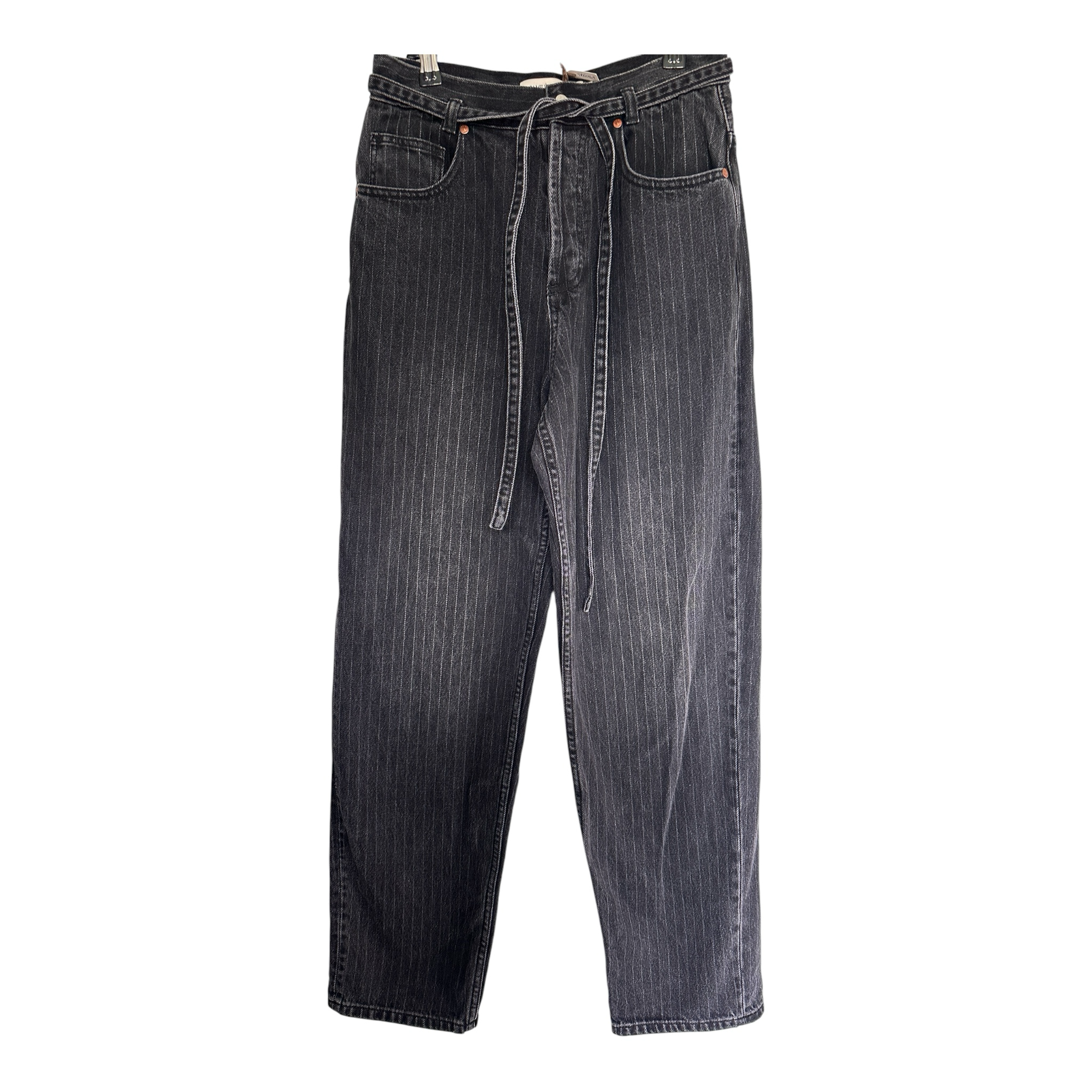Camilla and Marc Black Pin Striped Tie Waist Jeans Size 24
