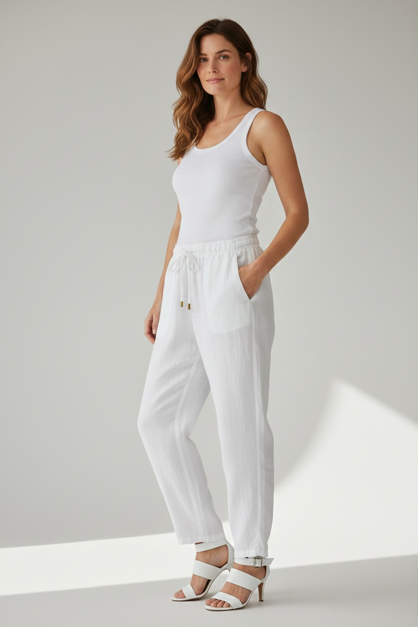 Venroy Linen Draw String Pants Size S