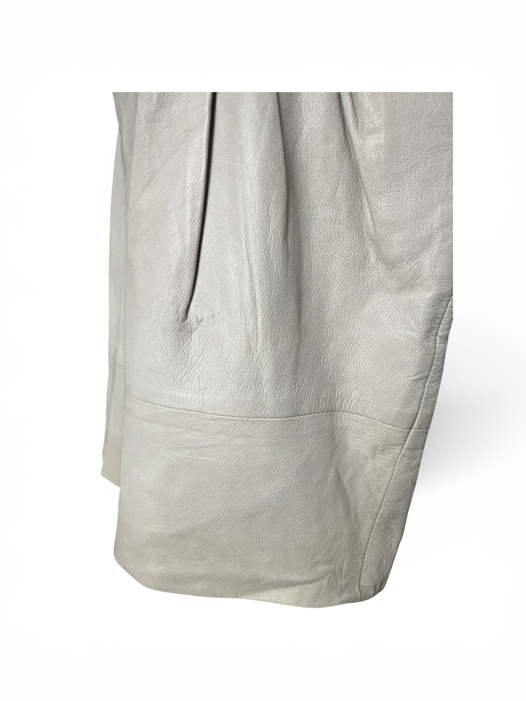 Arabella Ramsey Nude Leather Mini Skirt