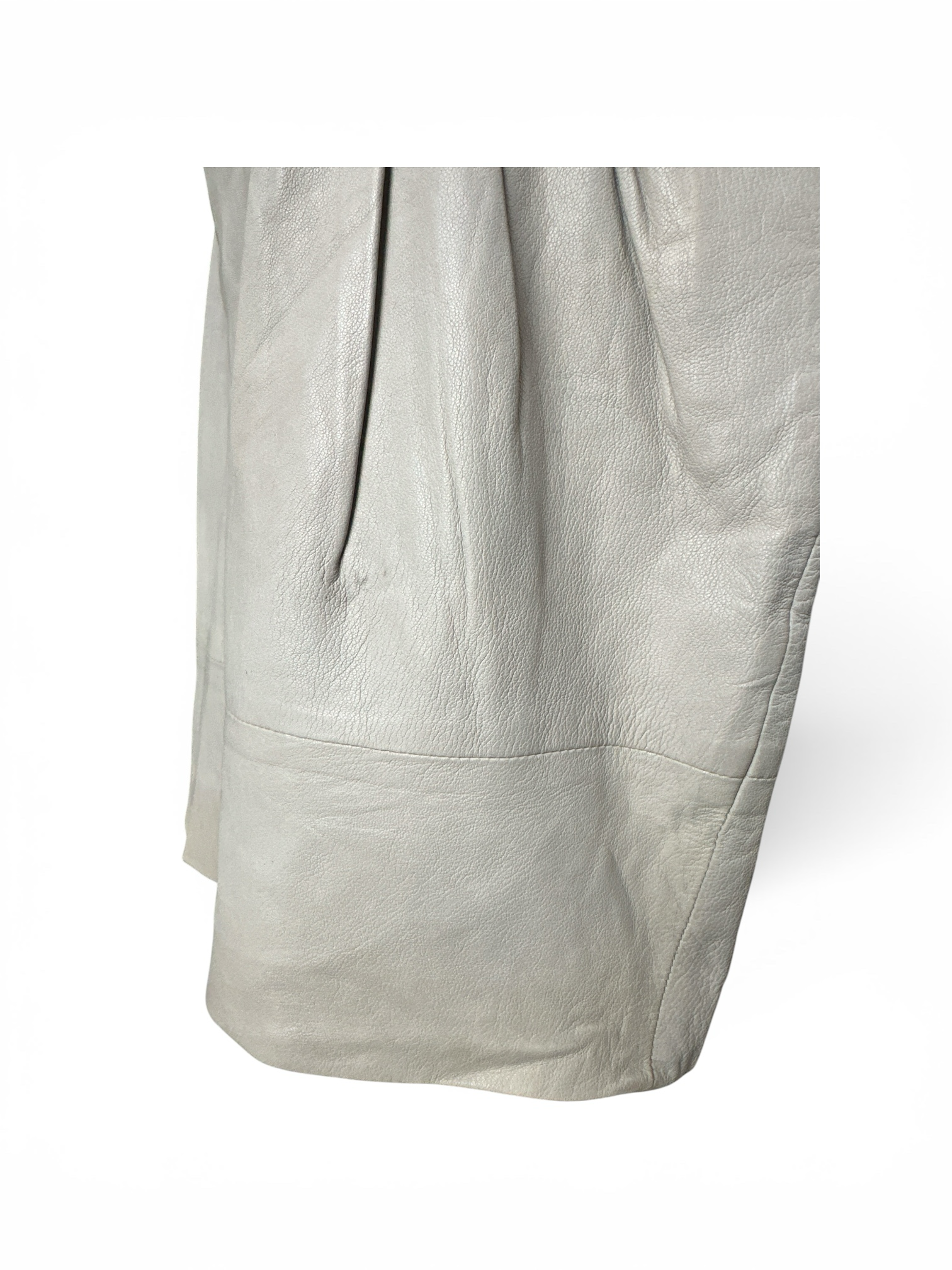 Arabella Ramsey Nude Leather Mini Skirt