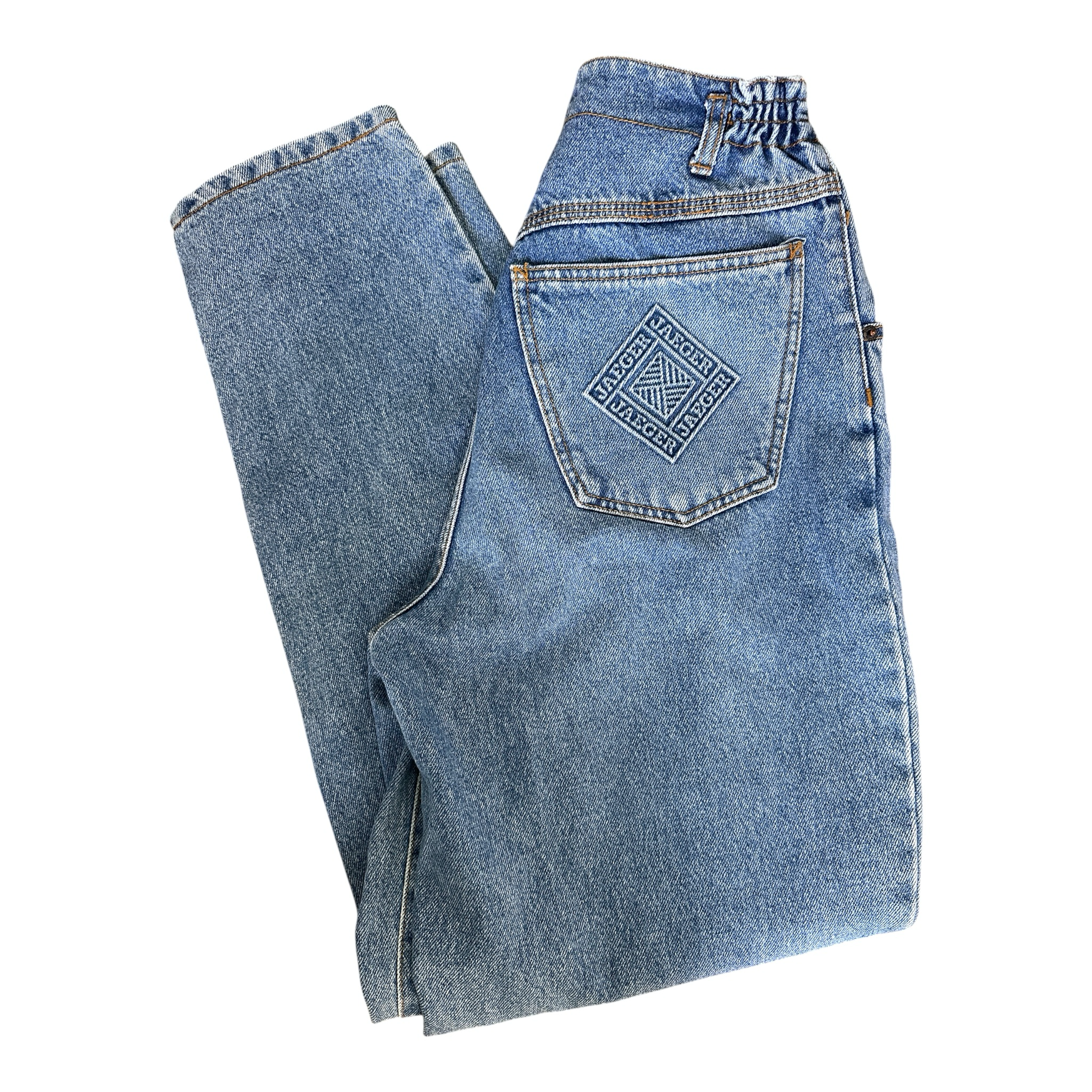 Jaeger Vintage Horseshoe Gathered Waist Jeans Size 14