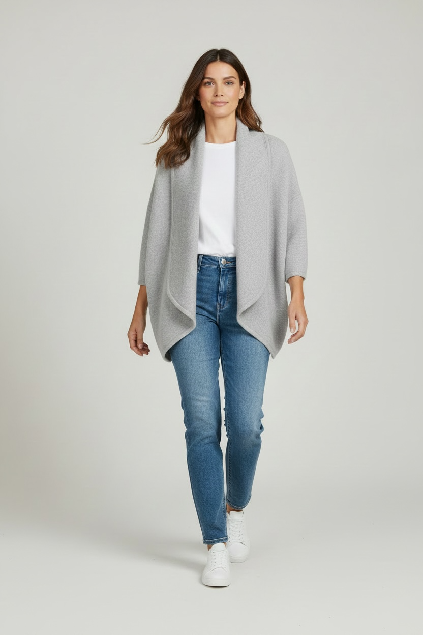 Skin and Threads 3/4 Sleeve Drape Wool Cardigan Size 2