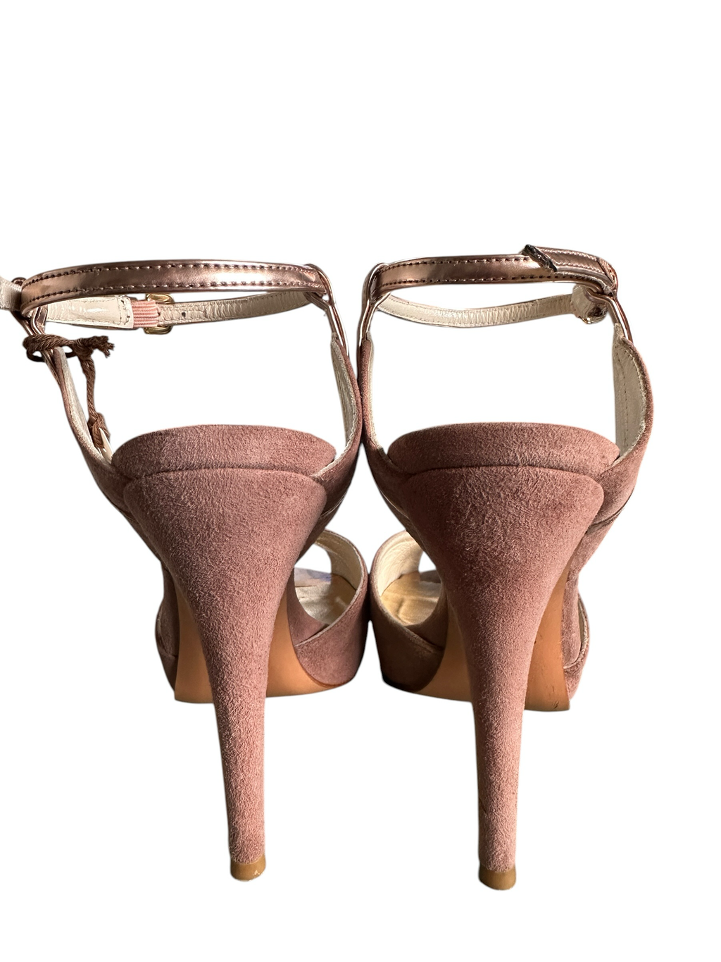Stuart Weitzman Highness Suede Peeptoe Sandal Size 38
