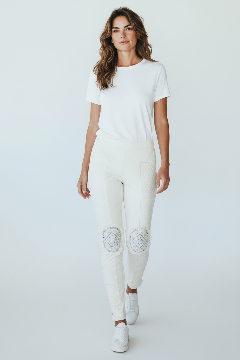 Aje Quilted Embroidered Leggings