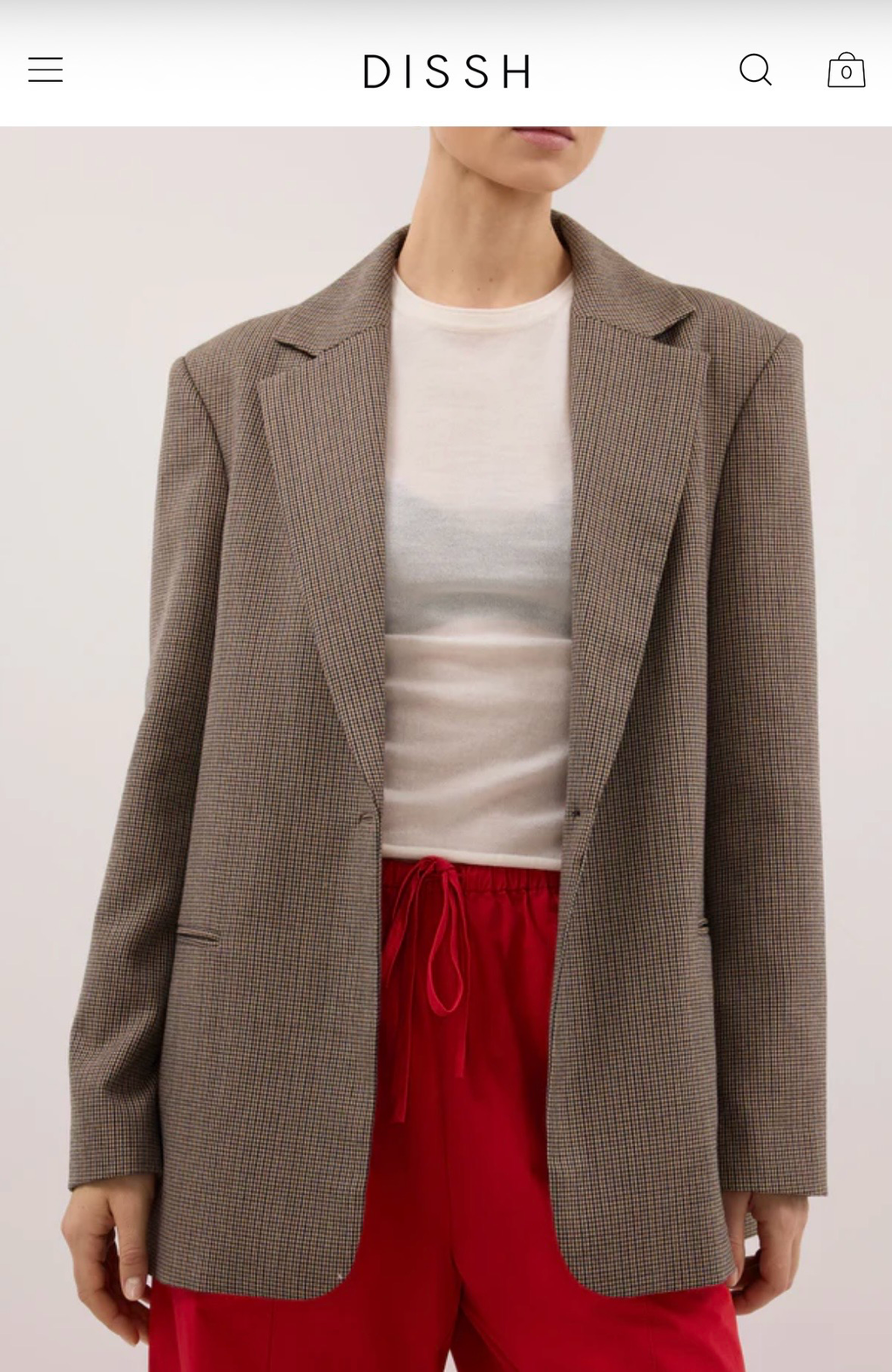 Dissh Buff Oversized Houndstooth Blazer Size 8 BNWOT RRP $249